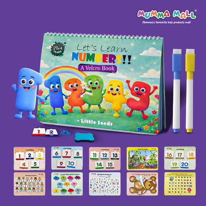 Early Math Starter Velcro Book™ – Reusable Numbers & Counting Interactive Activity Book (Ages 2–4) | Peel, Stick & Match | Builds Number Sense, Focus & Hand-Eye Coordination