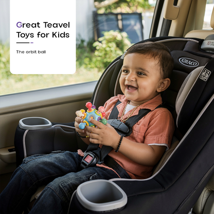 Orbit ball - Sensory Teether & Rattle Toy for Babies | Soft Silicone Baby Teether for 3–12 Months | Montessori Teething Toy | BPA-Free Infant Chewing Toy