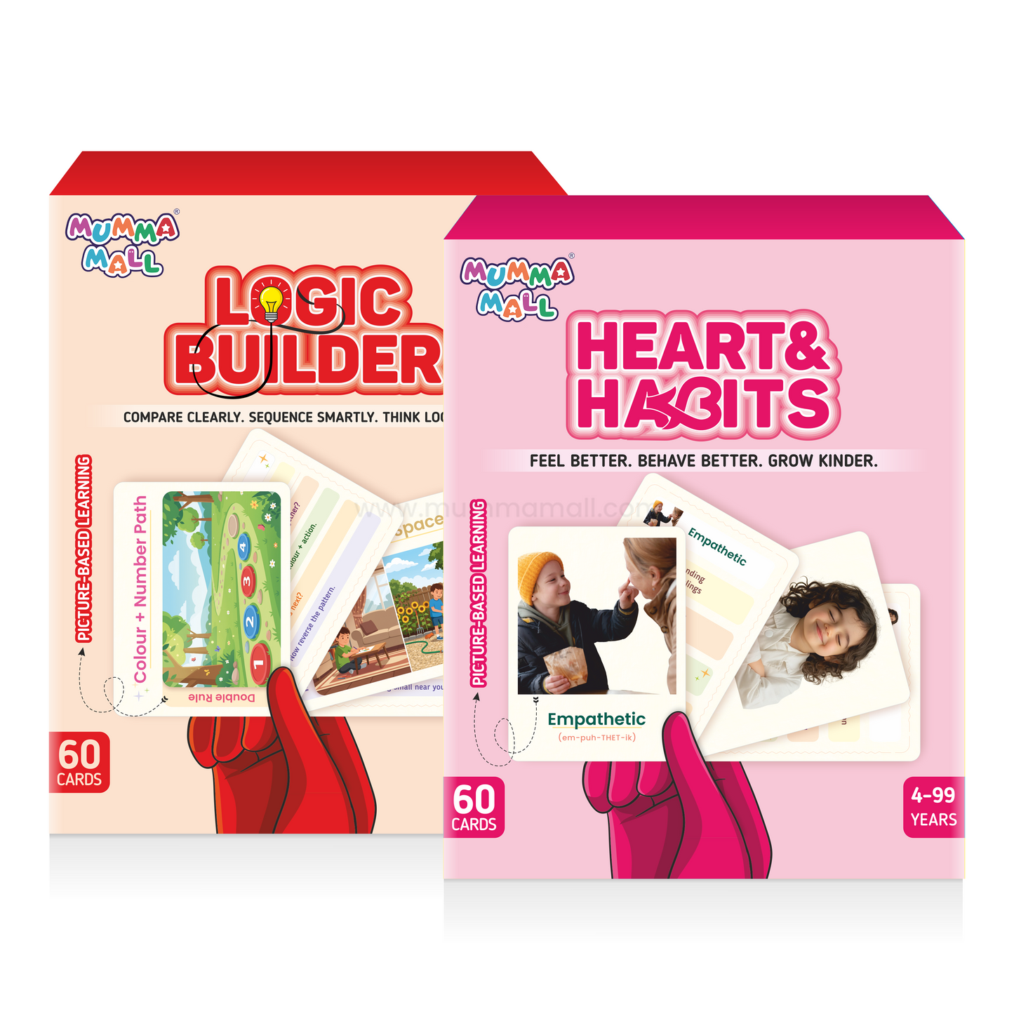 Picture cards 60 Flash Cards for Kids | Social Emotional Learning, Logic Builder & Smart Solver Play Cards
