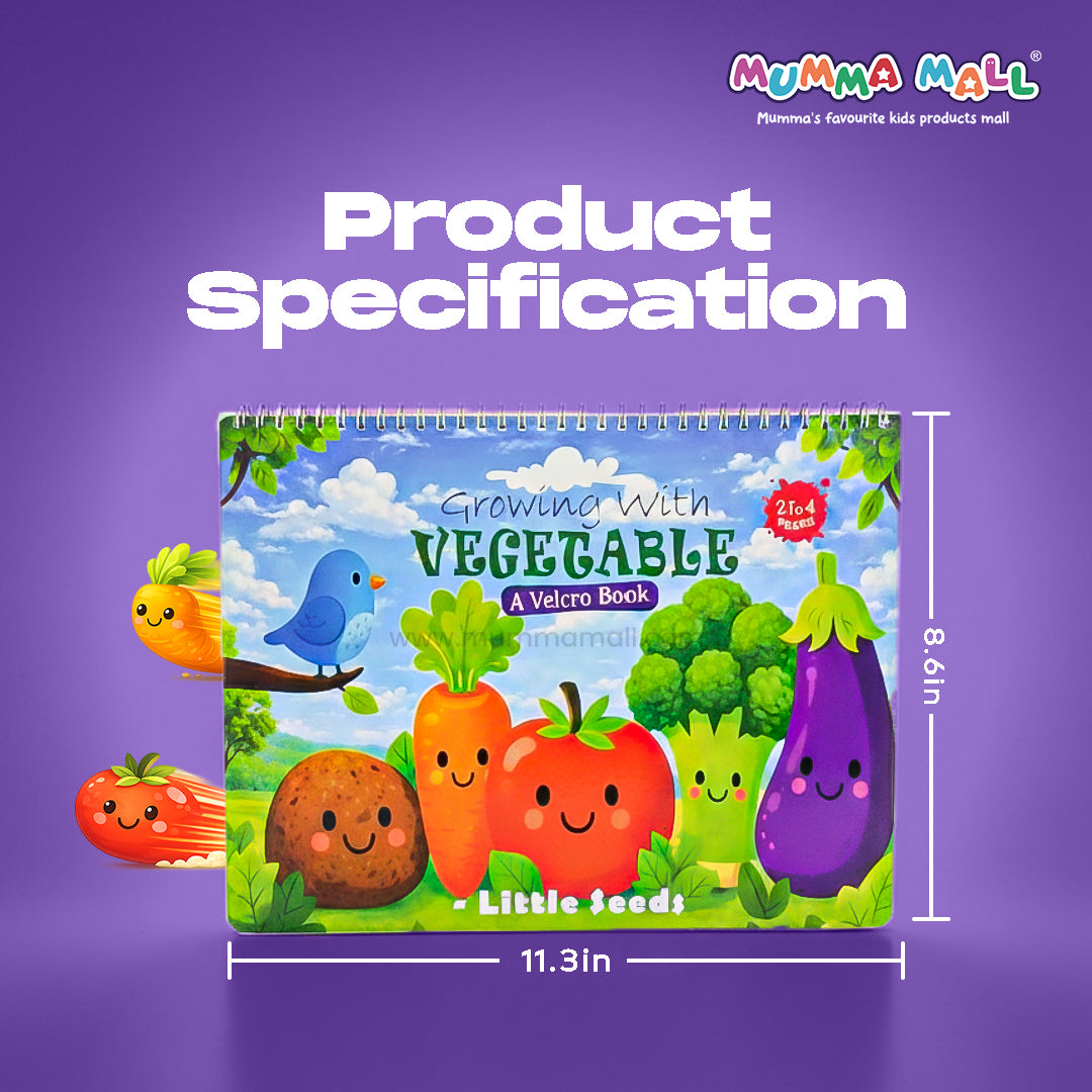 VeggieBuddy™ Reusable Velcro Activity Book – Hands-On Preschool Learning