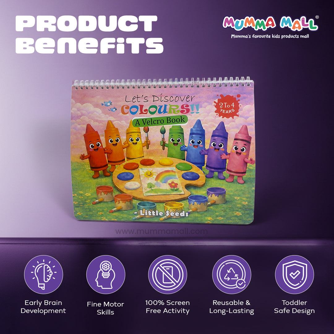 Colours Sorting & Matching Velcro Learning Book for Kids (Ages 2–4) with Reusable Peel-and-Stick Activities