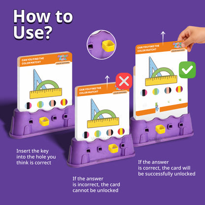 Match Key™ & Unlock Brain with Logical Cards – 72 Challenge Cards With 1 Key
