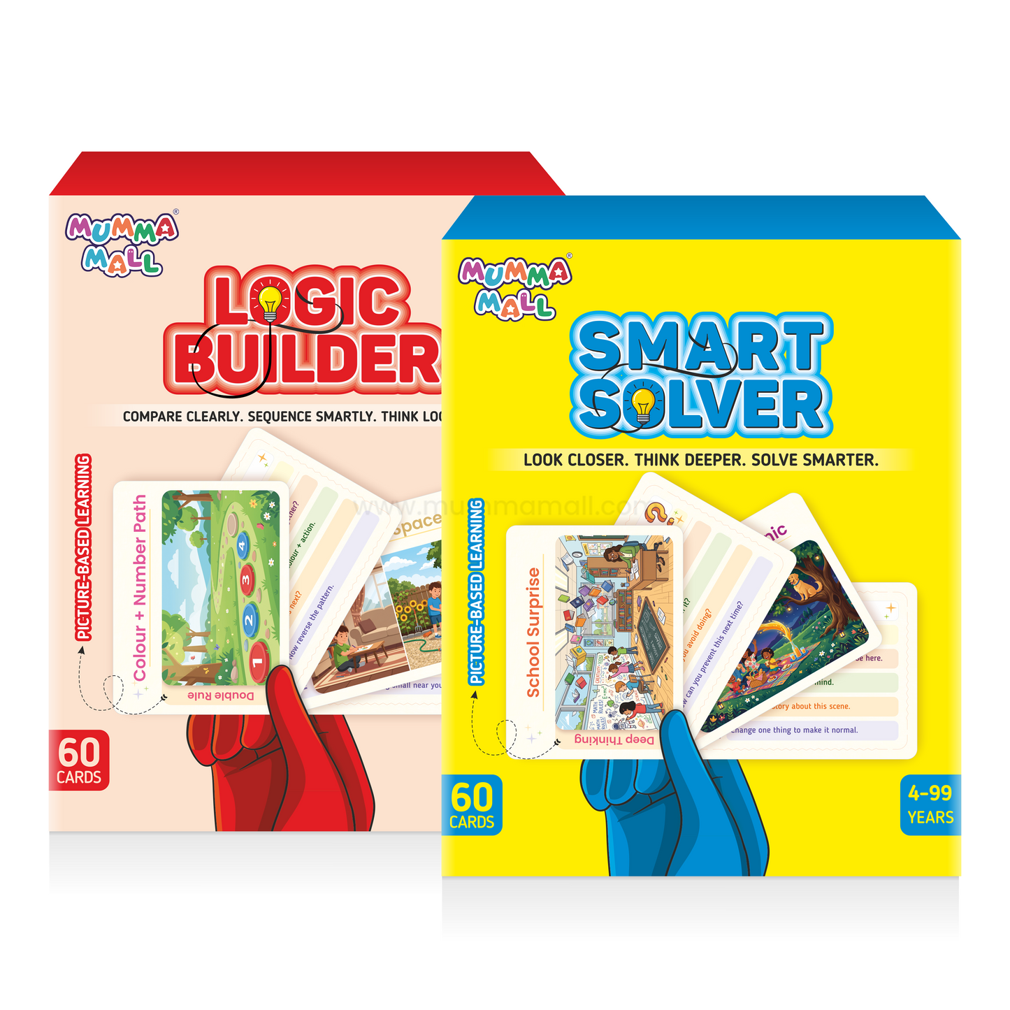Picture cards 60 Flash Cards for Kids | Social Emotional Learning, Logic Builder & Smart Solver Play Cards