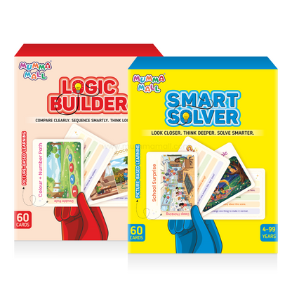 Picture cards 60 Flash Cards for Kids | Social Emotional Learning, Logic Builder & Smart Solver Play Cards