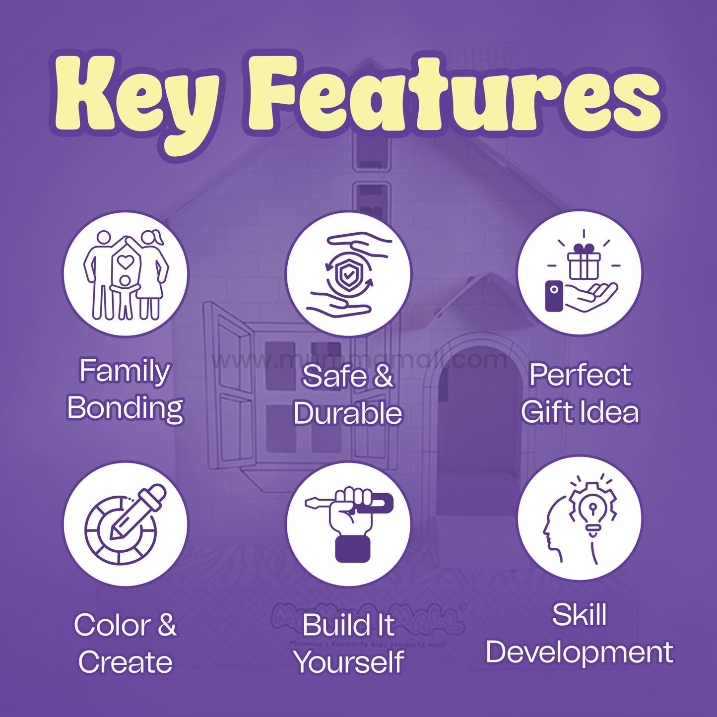 3D DIY Color & Build House Kit – Screen-Free Craft Activity for Kids (Ages 4+)