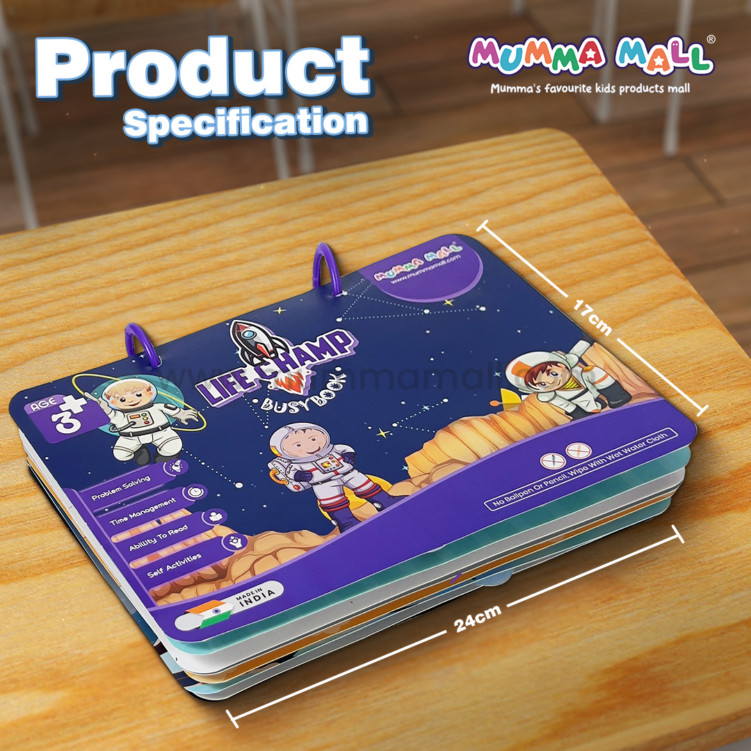 Life Skills Busy Book for Kids – Reusable, Educational & Travel-Friendly