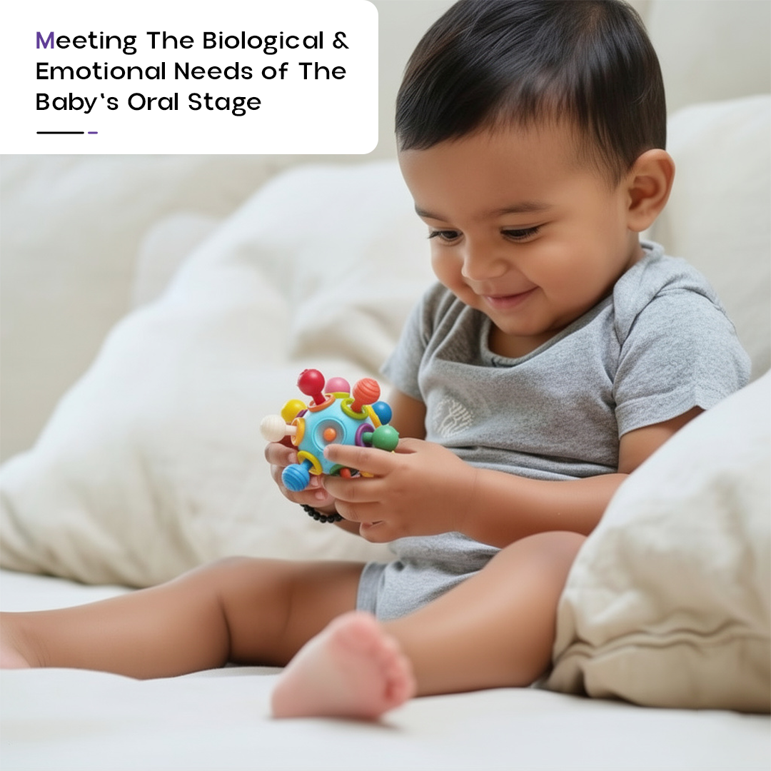 Orbit ball - Sensory Teether & Rattle Toy for Babies | Soft Silicone Baby Teether for 3–12 Months | Montessori Teething Toy | BPA-Free Infant Chewing Toy