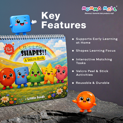 Shape Recognition Velcro Busy Book for Kids | Early Skills & Preschool Learning Activity Book for Toddlers