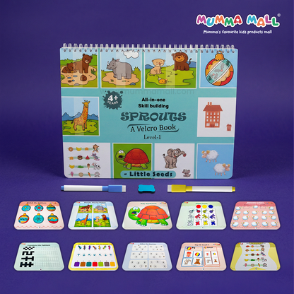SPROUTS™ Montessori Busy Book with Velcro Activities – Early Learning Skills Workbook (Level-1)