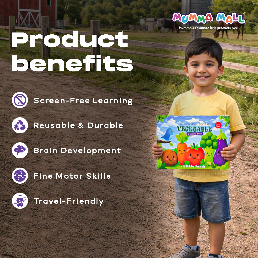 VeggieBuddy™ Reusable Velcro Activity Book – Hands-On Preschool Learning