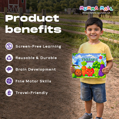 VeggieBuddy™ Reusable Velcro Activity Book – Hands-On Preschool Learning
