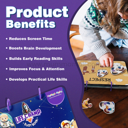 Life Skills Busy Book for Kids – Reusable, Educational & Travel-Friendly