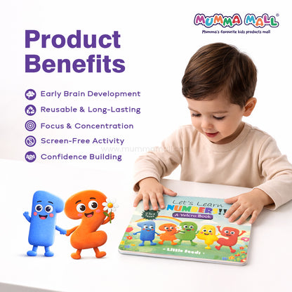 Early Math Starter Velcro Book™ – Reusable Numbers & Counting Interactive Activity Book (Ages 2–4) | Peel, Stick & Match | Builds Number Sense, Focus & Hand-Eye Coordination