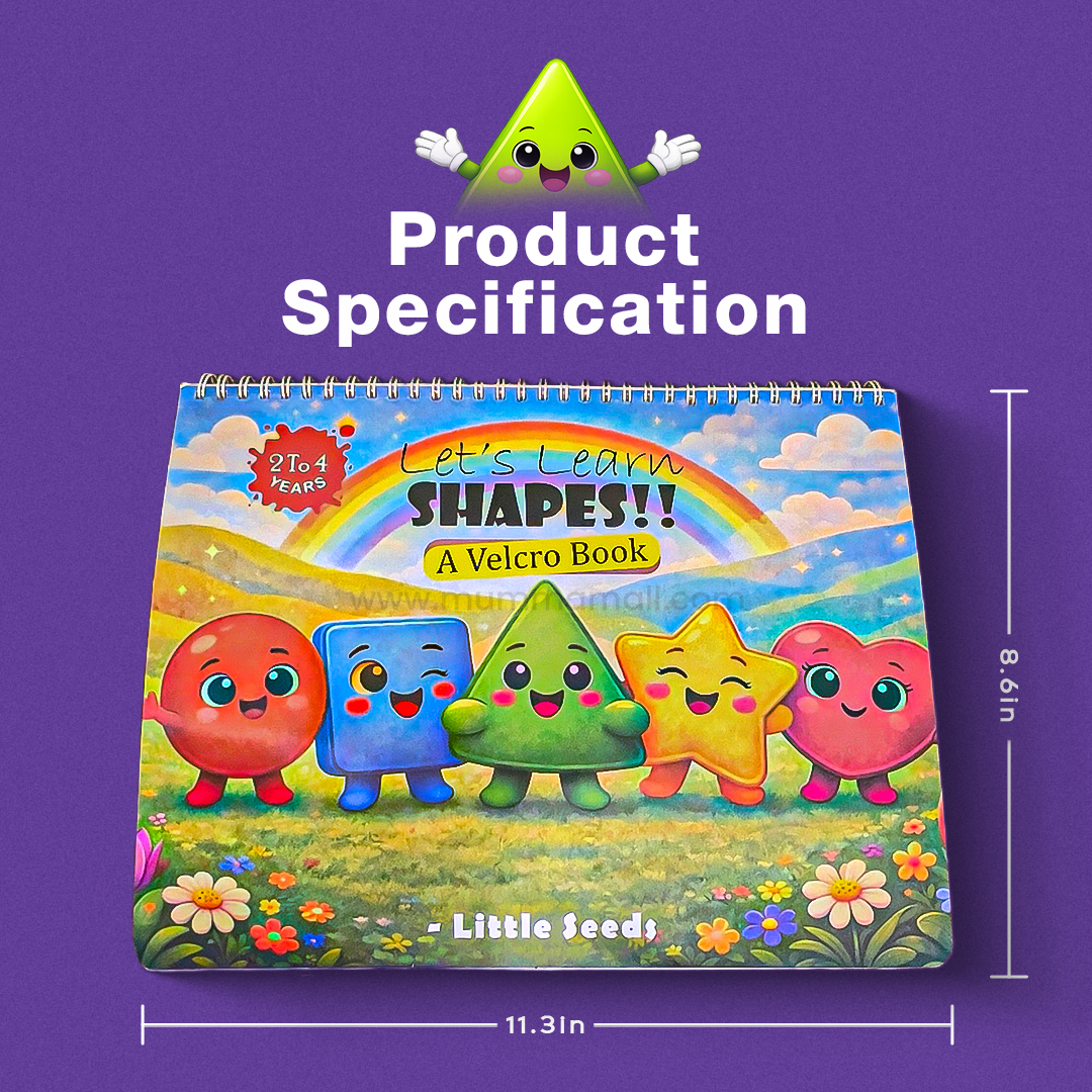 Shape Recognition Velcro Busy Book for Kids | Early Skills & Preschool Learning Activity Book for Toddlers