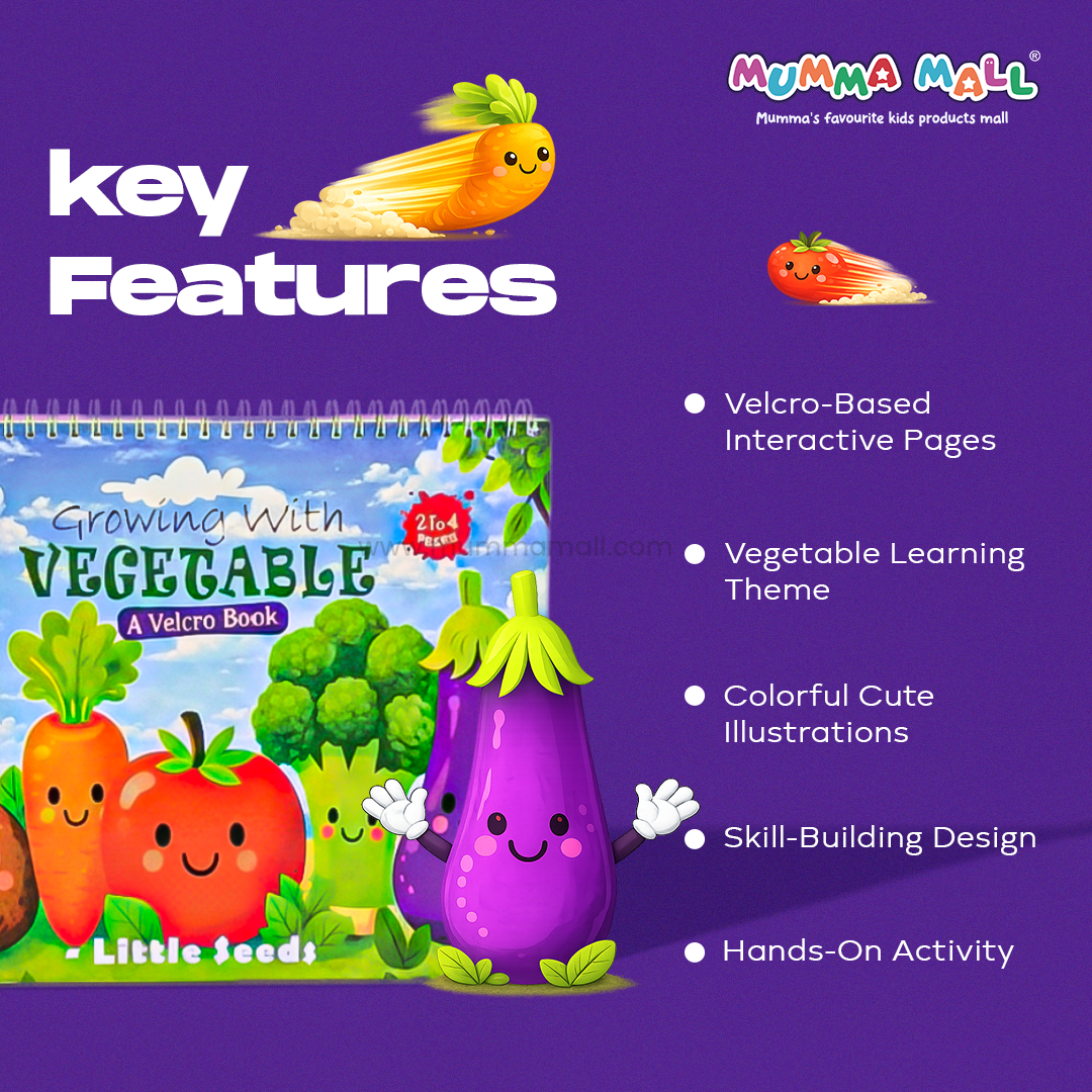 VeggieBuddy™ Reusable Velcro Activity Book – Hands-On Preschool Learning