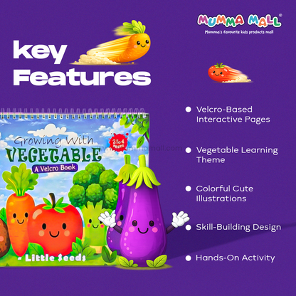 VeggieBuddy™ Reusable Velcro Activity Book – Hands-On Preschool Learning