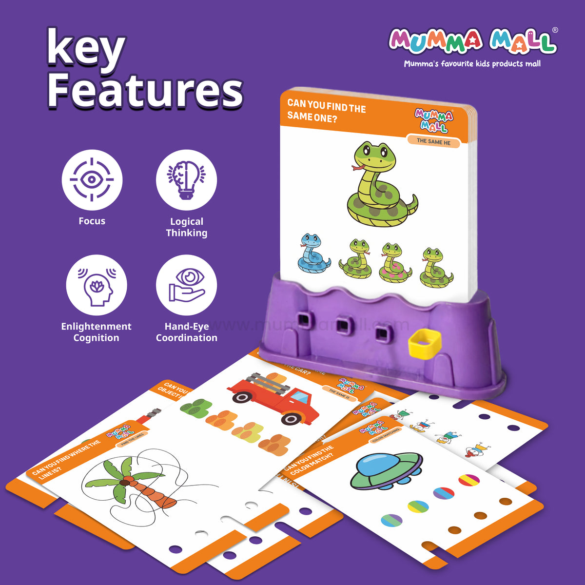 Match Key™ & Unlock Brain with Logical Cards – 72 Challenge Cards With 1 Key