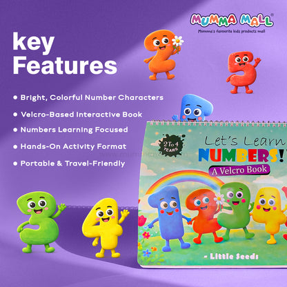 Early Math Starter Velcro Book™ – Reusable Numbers & Counting Interactive Activity Book (Ages 2–4) | Peel, Stick & Match | Builds Number Sense, Focus & Hand-Eye Coordination