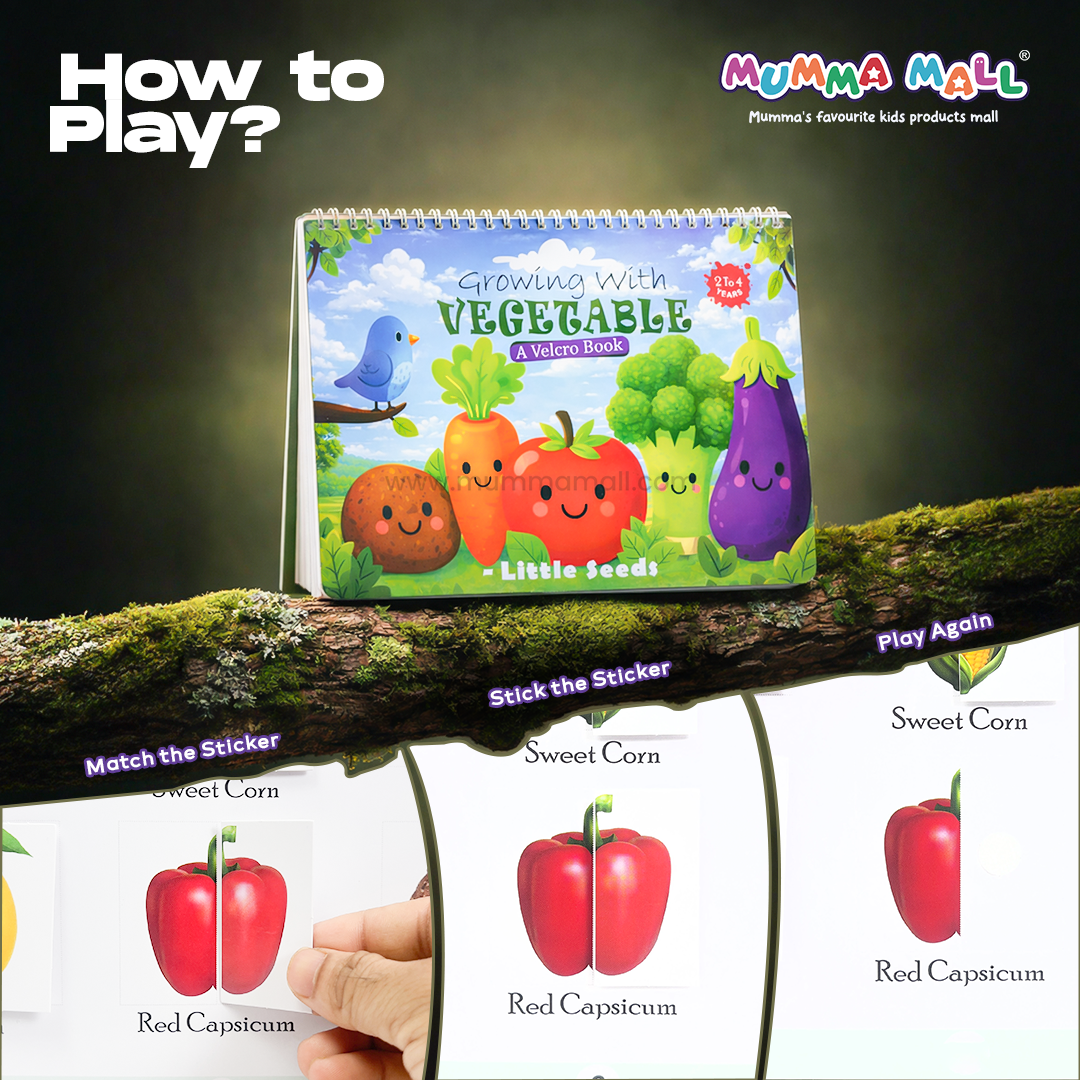 VeggieBuddy™ Reusable Velcro Activity Book – Hands-On Preschool Learning