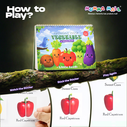 VeggieBuddy™ Reusable Velcro Activity Book – Hands-On Preschool Learning