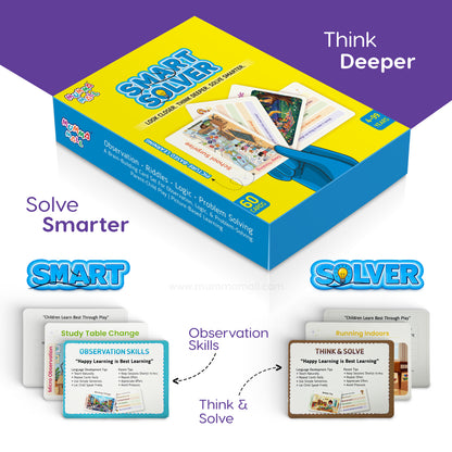 Picture cards 60 Flash Cards for Kids | Social Emotional Learning, Logic Builder & Smart Solver Play Cards