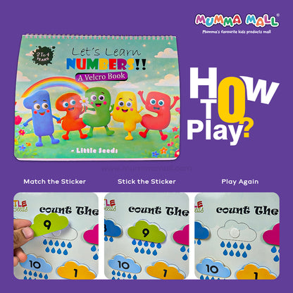 Early Math Starter Velcro Book™ – Reusable Numbers & Counting Interactive Activity Book (Ages 2–4) | Peel, Stick & Match | Builds Number Sense, Focus & Hand-Eye Coordination