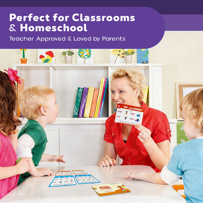 Spell Steps Phonics Flash Cards for Kids (3+ Years) 65 cards, 118 groups | 4 Levels Learning Set