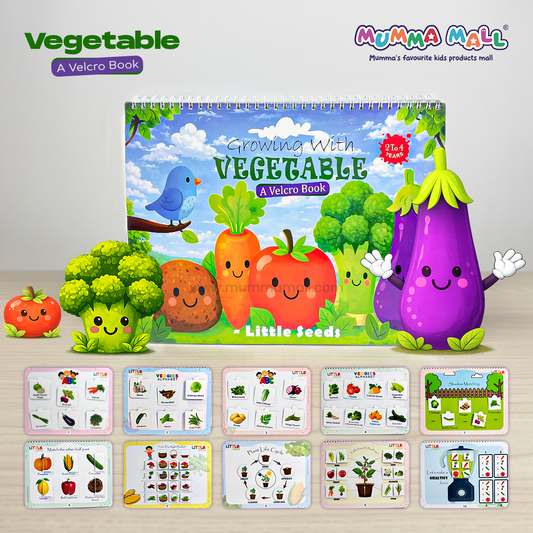 VeggieBuddy™ Reusable Velcro Activity Book – Hands-On Preschool Learning