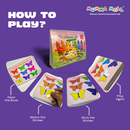 Colours Sorting & Matching Velcro Learning Book for Kids (Ages 2–4) with Reusable Peel-and-Stick Activities