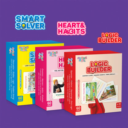 Picture cards 60 Flash Cards for Kids | Social Emotional Learning, Logic Builder & Smart Solver Play Cards
