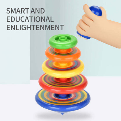 Kids Rainbow Spin & Stack Montessori Learning Toy