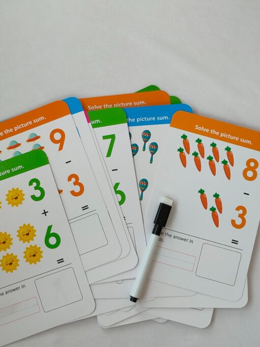 Addition and Subtraction-Write & Wipe Jumbo Flash Cards