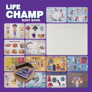 Life Skills Busy Book for Kids – Reusable, Educational & Travel-Friendly