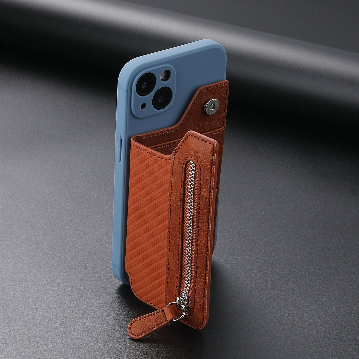 UrbanEdge Men’s Smart Slim Wallet with Zipper Pocket, Card Holder & Mobile Stand