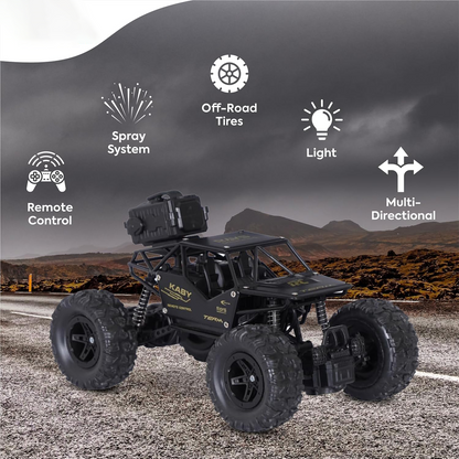 Premium Off-Road Smoke RC Monster Car for Kids 6+ & Adventure Toy Lovers – Real Smoke, LED Lights, Heavy-Duty Tyres & Rechargeable Battery