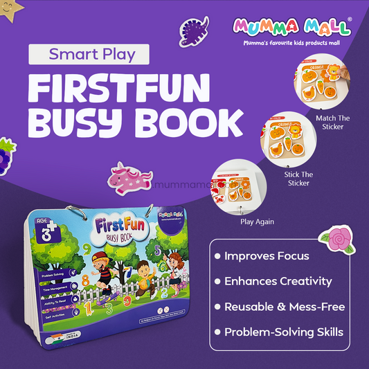 First Fun Busy Book – Screen-Free Educational Activity Book for Kids Age 2–5 | Develop Focus, Problem-Solving & Early Learning Skills