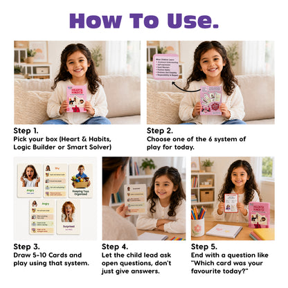Picture cards 60 Flash Cards for Kids | Social Emotional Learning, Logic Builder & Smart Solver Play Cards