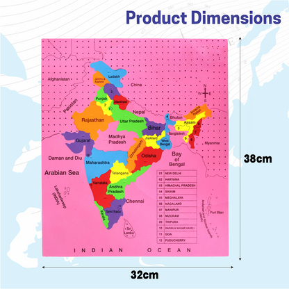 “India Map Puzzle with Capitals – Flags, Flashcards & Fun Learning Kit for Kids (Age 5+)”
