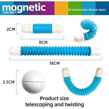 Flexible Magnetic Building Sticks & Balls Set for Kids | 3D Construction STEM Toy for Creativity, Brain Development & Learning