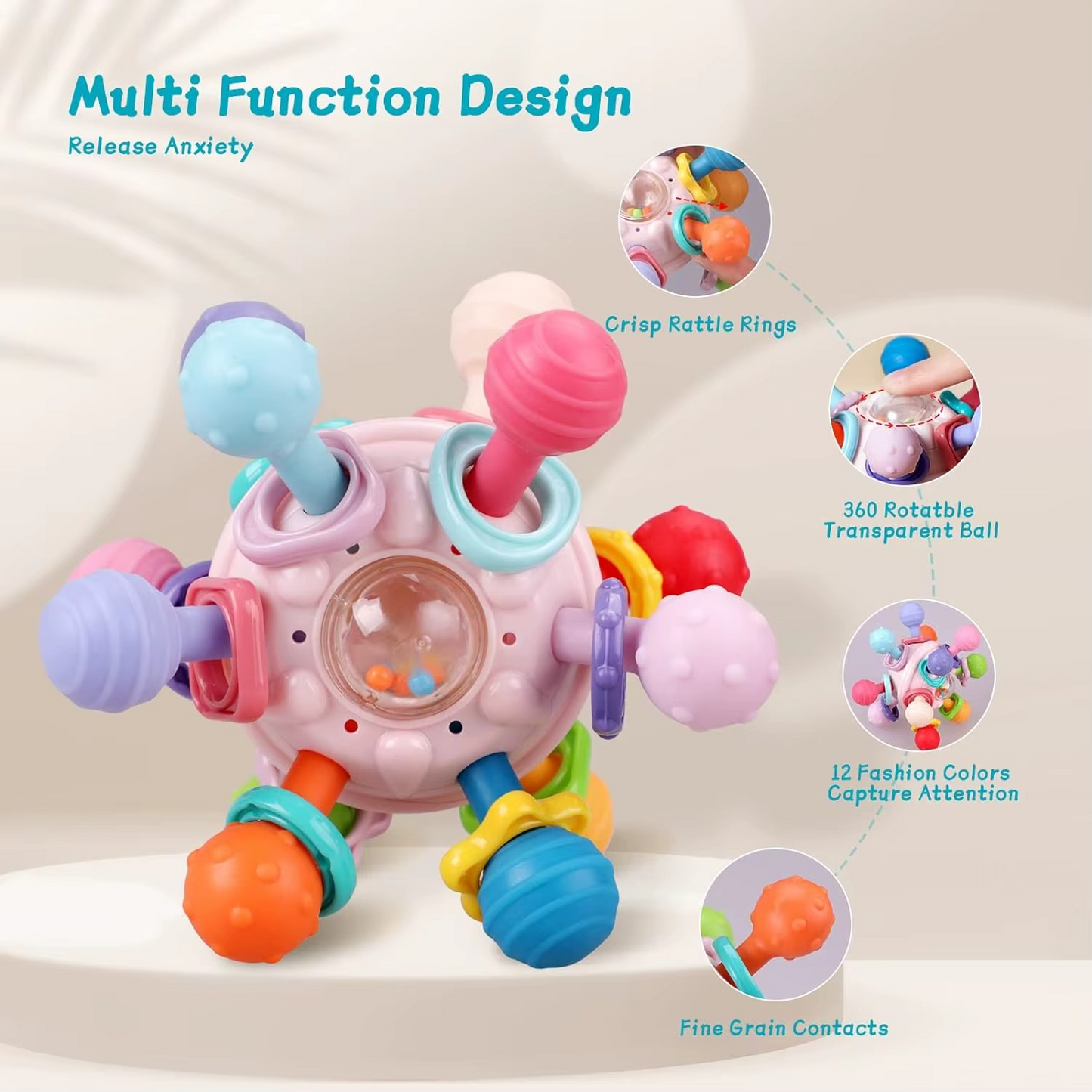 👶 Sensory Orbit Ball | Baby Teething Ball with Rattle - Best teether of 2026