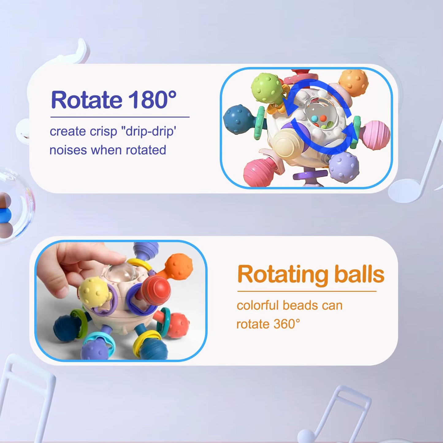 👶 Sensory Orbit Ball | Baby Teething Ball with Rattle - Best teether of 2026