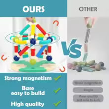 Flexible Magnetic Building Sticks & Balls Set for Kids | 3D Construction STEM Toy for Creativity, Brain Development & Learning