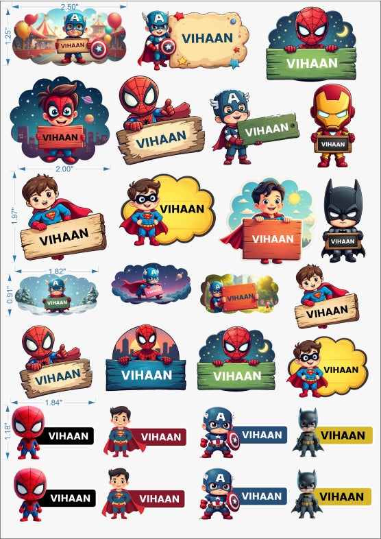 Personalized Waterproof Kids Name Stickers – Cute Animal Designs for Bottles, Lunch Boxes & School
