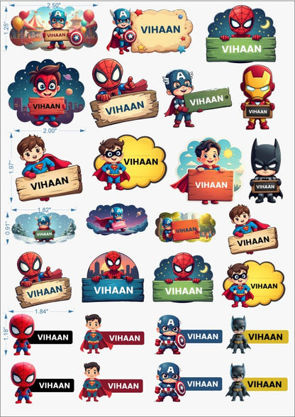 Personalized Waterproof Kids Name Stickers – Cute Animal Designs for Bottles, Lunch Boxes & School