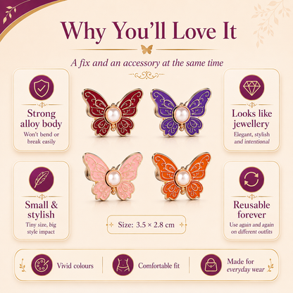 Premium Butterfly Waistband Adjuster Clip for Jeans, Skirts & Shorts 🦋