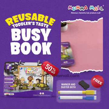 Mumma Mall® Toddler's Taste Busy Book – Reusable Learning Binder for Kids (Ages 2–5) with Velcro Activities & Fine Motor Skill Games