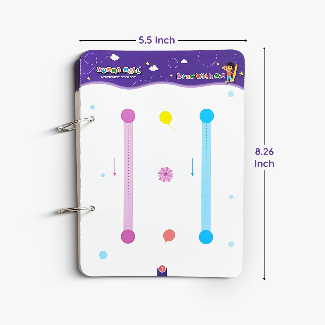 Mumma Mall - Reusable Tracing Book With 64 Pages + FREE 1 Magic Warm + FREE Learning 2000+ pages PDF worksheet for kids📚