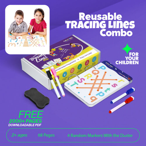 68 Pages Reusable Tracing Line book to improve HAND WRITING For kids + (FREE Learning 2000+ pages PDF worksheet for kids📚 )