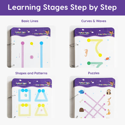 Mumma Mall - Reusable Tracing Book With 68 Pages + FREE Learning 2000+ pages PDF worksheet for kids📚