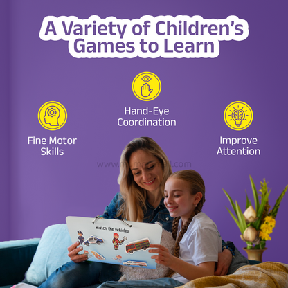 Transportation Busy Book (Ages 3+) – Interactive activity book with vehicles to boost motor & cognitive skills